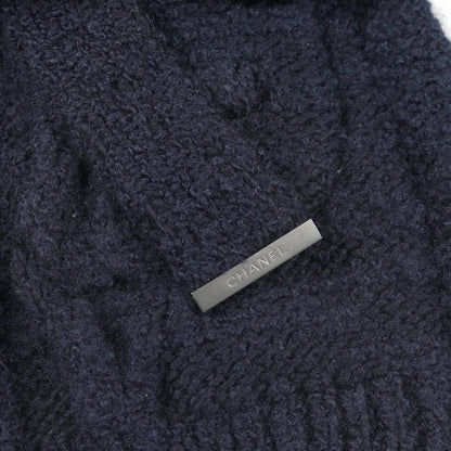 ココマークボタン フリンジ カーディガン ニット コート ウール カシミヤ ネイビー シャネル アウター CHANEL