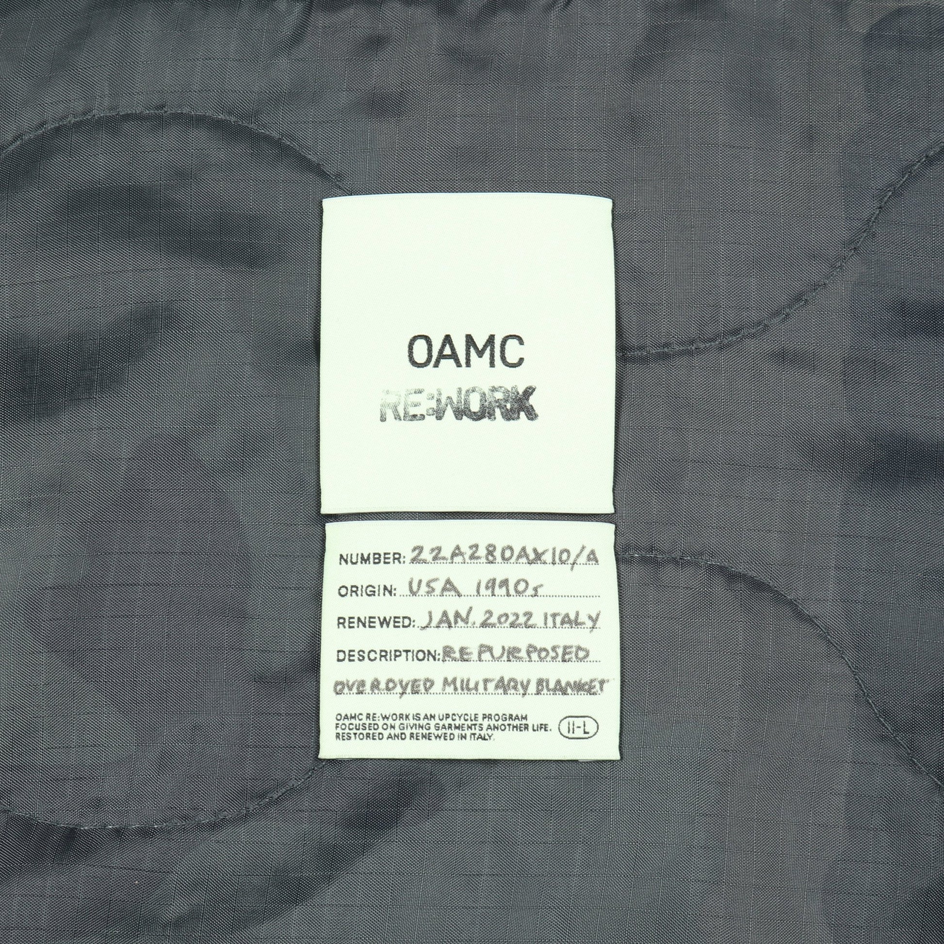 RE:WORK キルティングジャケット カモフラージュ グレーグリーン 中綿 オーエーエムシー アウター OAMC