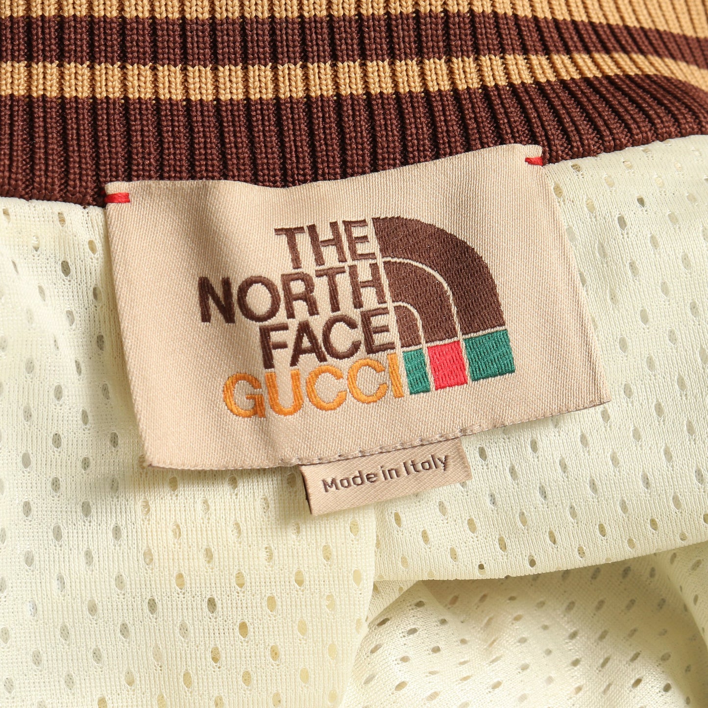 GUCCI × THE NORTH FACE フォレストプリント シェリーライン トラックジャケット コットン イエローブラウン マルチカラー グッチ アウター GUCCI