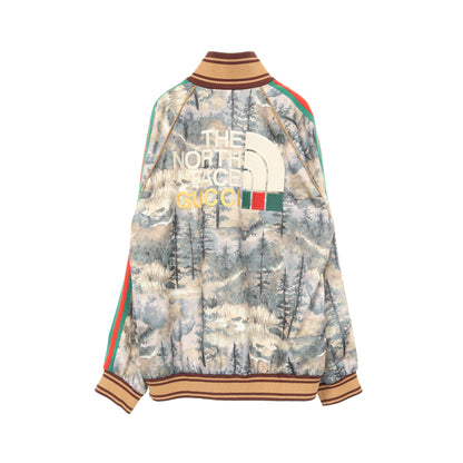 GUCCI × THE NORTH FACE フォレストプリント シェリーライン トラックジャケット コットン イエローブラウン マルチカラー グッチ アウター GUCCI