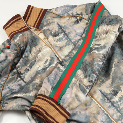 GUCCI × THE NORTH FACE フォレストプリント シェリーライン トラックジャケット コットン イエローブラウン マルチカラー グッチ アウター GUCCI