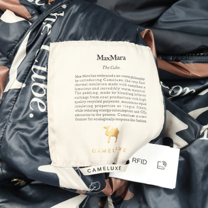 The Cube ジャケット ネイビー アイボリー ブラウン リバーシブル 中綿 フード付き マックスマーラ アウター Max Mara