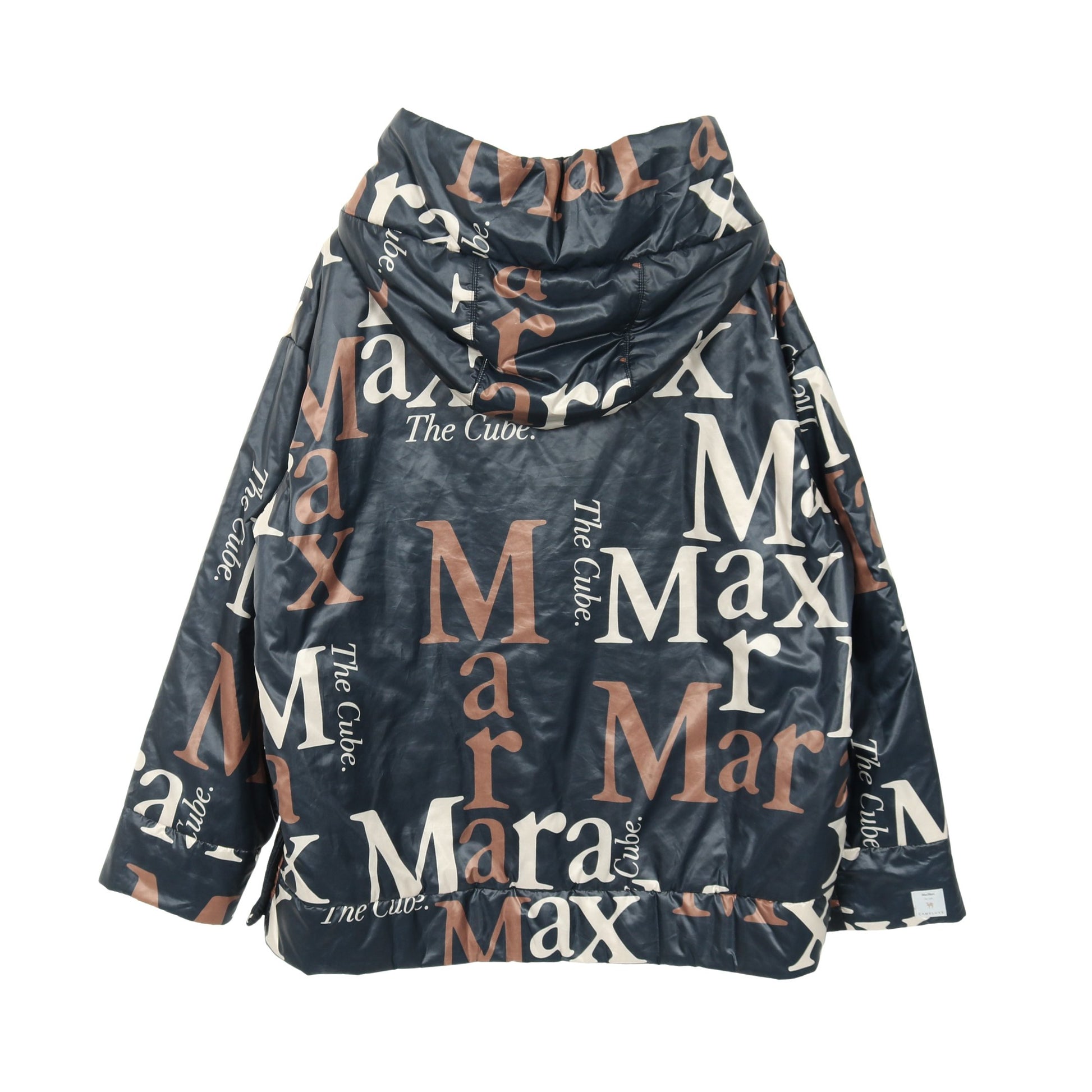 The Cube ジャケット ネイビー アイボリー ブラウン リバーシブル 中綿 フード付き マックスマーラ アウター Max Mara