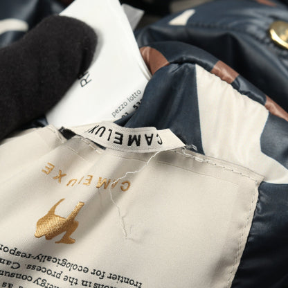 The Cube ジャケット ネイビー アイボリー ブラウン リバーシブル 中綿 フード付き マックスマーラ アウター Max Mara