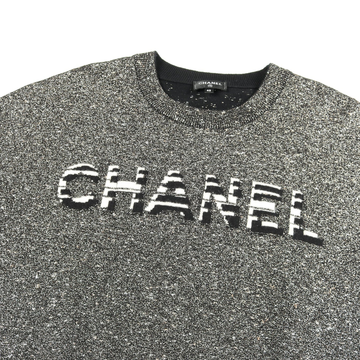 ロゴ ニット カシミヤ コットン ブラック シルバー ゴールド ラメ シャネル トップス CHANEL
