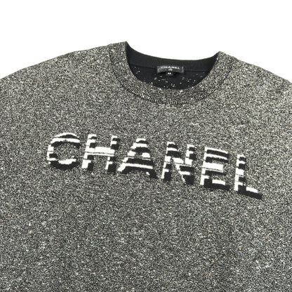 ロゴ ニット カシミヤ コットン ブラック シルバー ゴールド ラメ シャネル トップス CHANEL