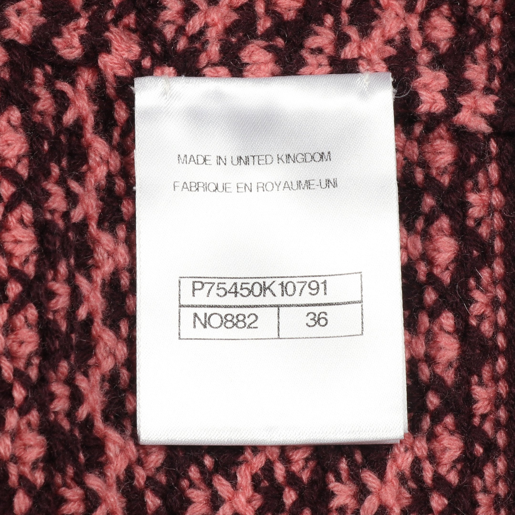 ココマークボタン クロップド カーディガン 総柄 カシミヤ ピンク