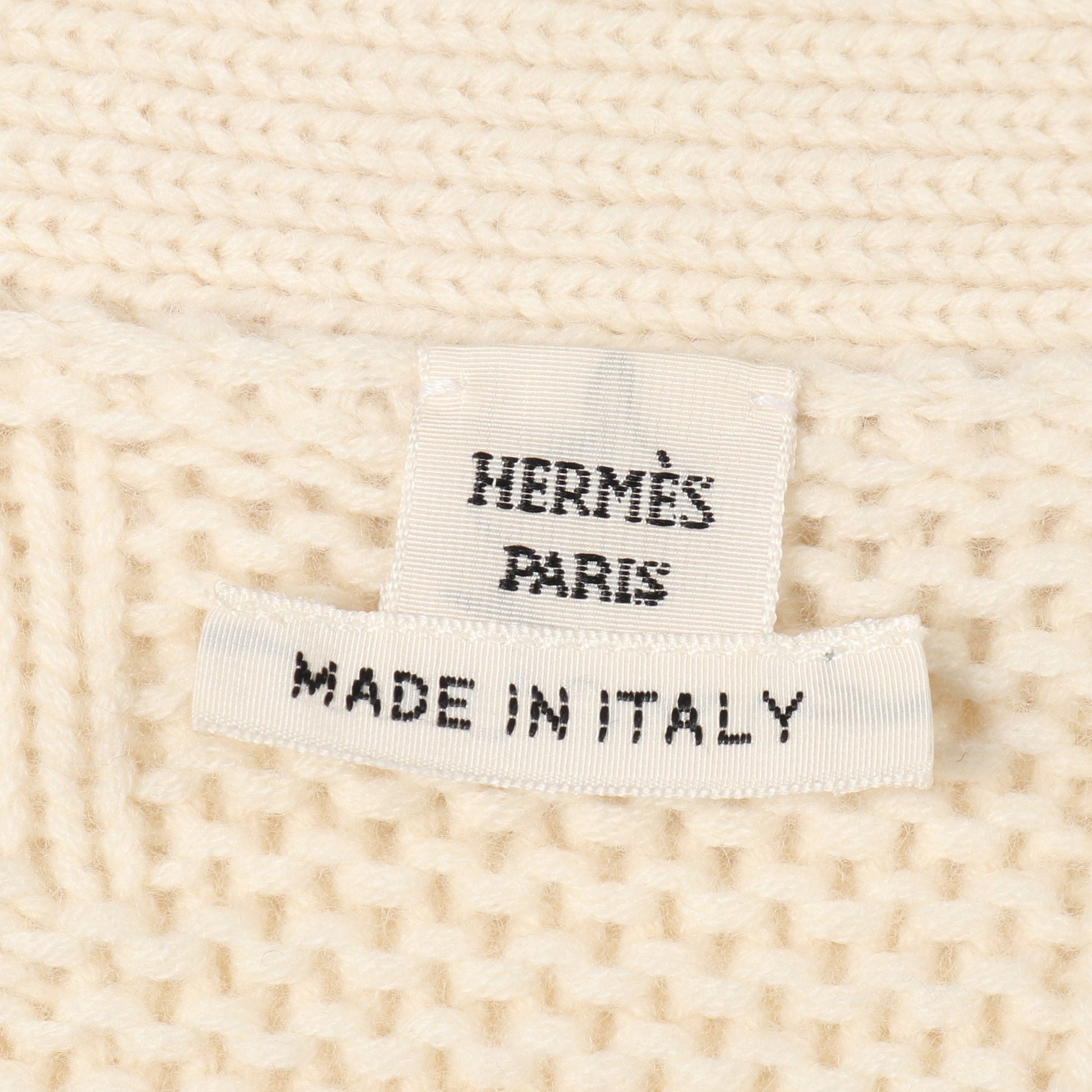 カーディガン Vネック ウール オフホワイト エルメス トップス HERMES