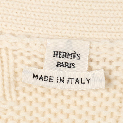 カーディガン Vネック ウール オフホワイト エルメス トップス HERMES