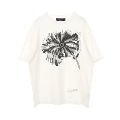 LOUIS VUITTON × yayoi kusama サイケデリックフラワー Tシャツ クルーネック 半袖 コットン ホワイト ブラック ルイヴィトン トップス LOUIS VUITTON