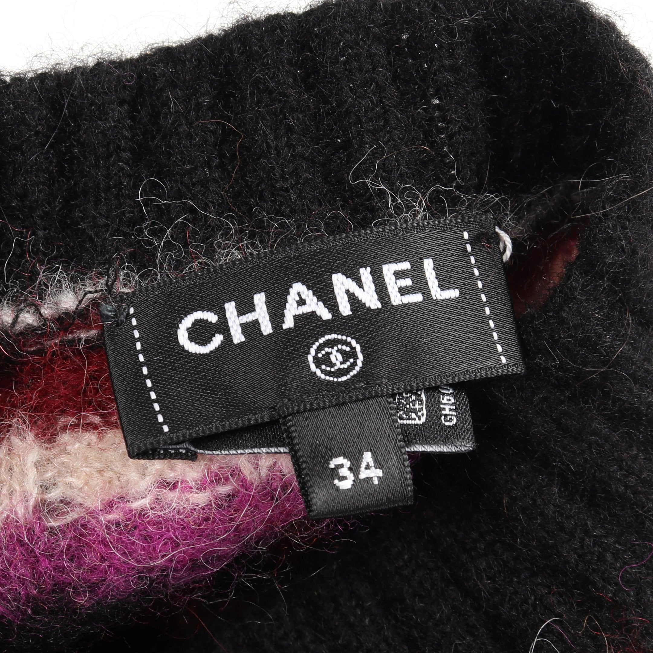 CHANEL シャネル ココマーク ラメジャガード ボーダー総柄 カシミヤニット マフラー レッド/ブラック CHANEL - CHANEL シャネル ココマーク ラメジャガード ボーダー総柄