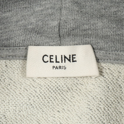 ロゴ ルーズ フーディ プルオーバーパーカー コットン グレー セリーヌ トップス CELINE