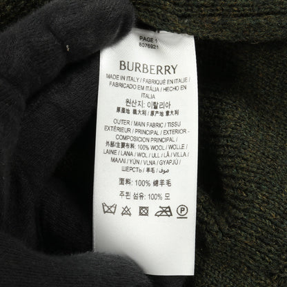 ニットワンピース クルーネック 花 ウール ダークグリーン バーバリー ワンピース BURBERRY
