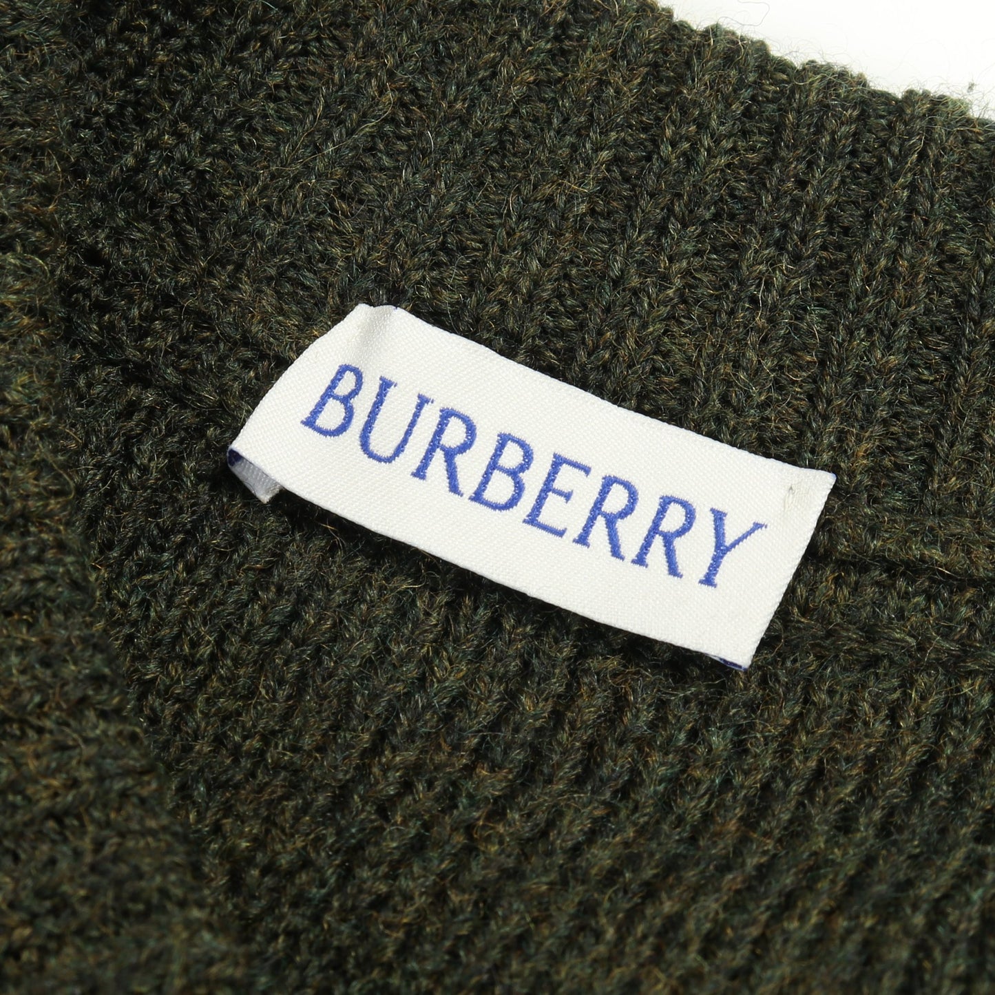 ニットワンピース クルーネック 花 ウール ダークグリーン バーバリー ワンピース BURBERRY