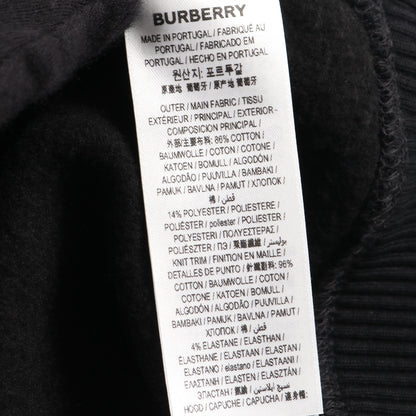 プルオーバーパーカー バックロゴ コットン ブラック 裏起毛 バーバリー