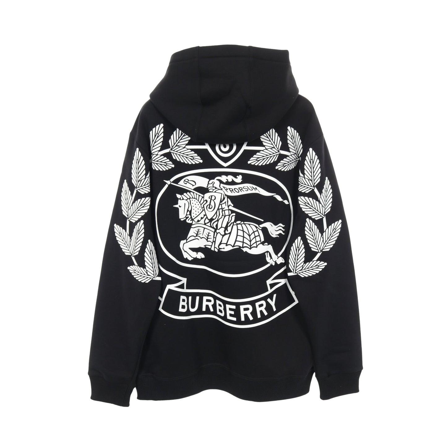 プルオーバーパーカー バックロゴ コットン ブラック 裏起毛 バーバリー