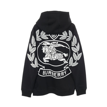 プルオーバーパーカー バックロゴ コットン ブラック 裏起毛 バーバリー