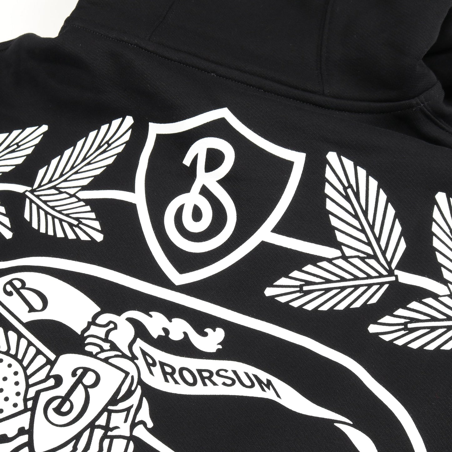 プルオーバーパーカー バックロゴ コットン ブラック 裏起毛 バーバリー