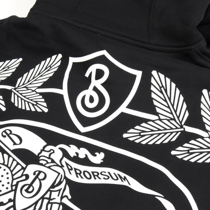 プルオーバーパーカー バックロゴ コットン ブラック 裏起毛 バーバリー