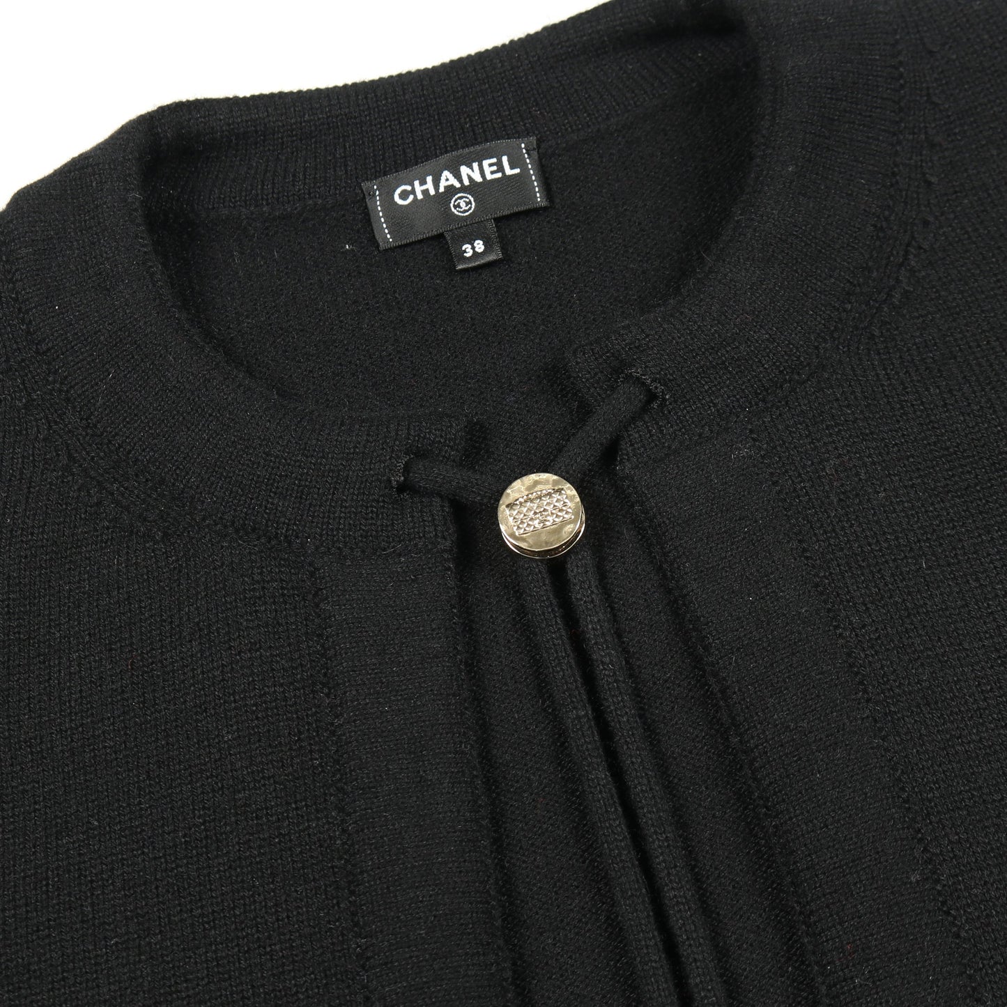 ココマークボタン カーディガン ループタイ カシミヤ ブラック シャネル トップス CHANEL