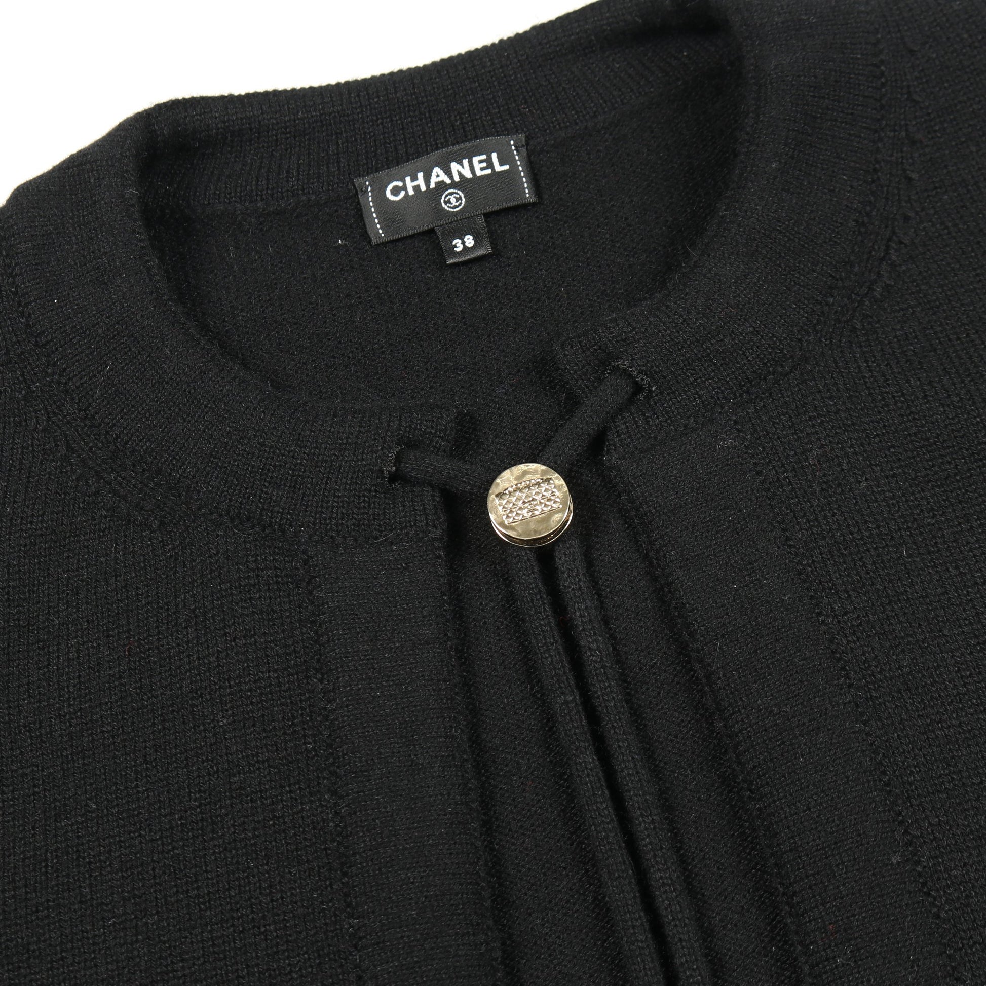 ココマークボタン カーディガン ループタイ カシミヤ ブラック シャネル トップス CHANEL