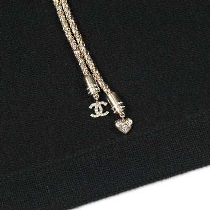 ココマークボタン カーディガン ループタイ カシミヤ ブラック シャネル トップス CHANEL