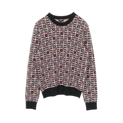 ココマーク ニット クルーネック ウール コットン ブラック ライトパープル オレンジ 23AW シャネル トップス CHANEL