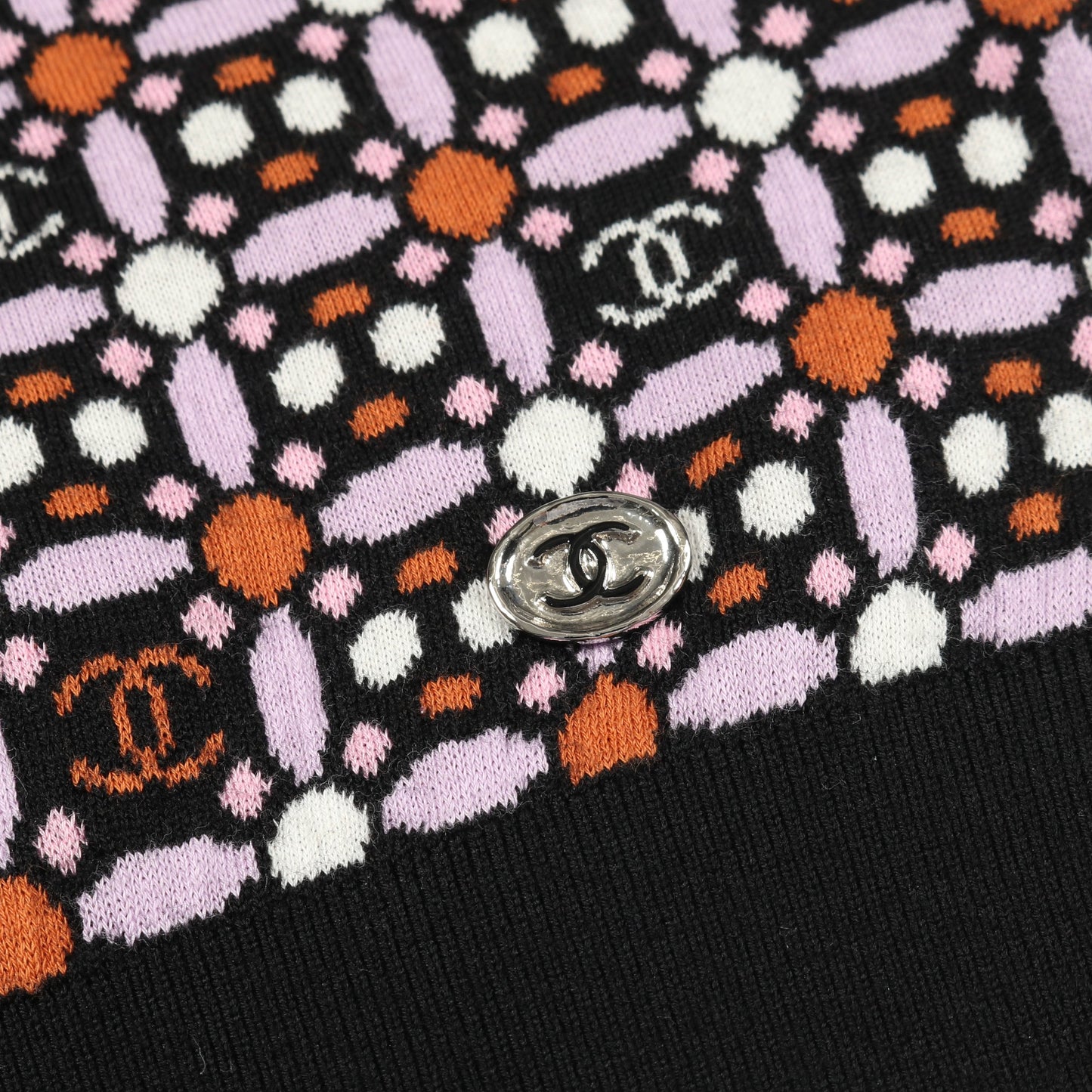 ココマーク ニット クルーネック ウール コットン ブラック ライトパープル オレンジ 23AW シャネル トップス CHANEL