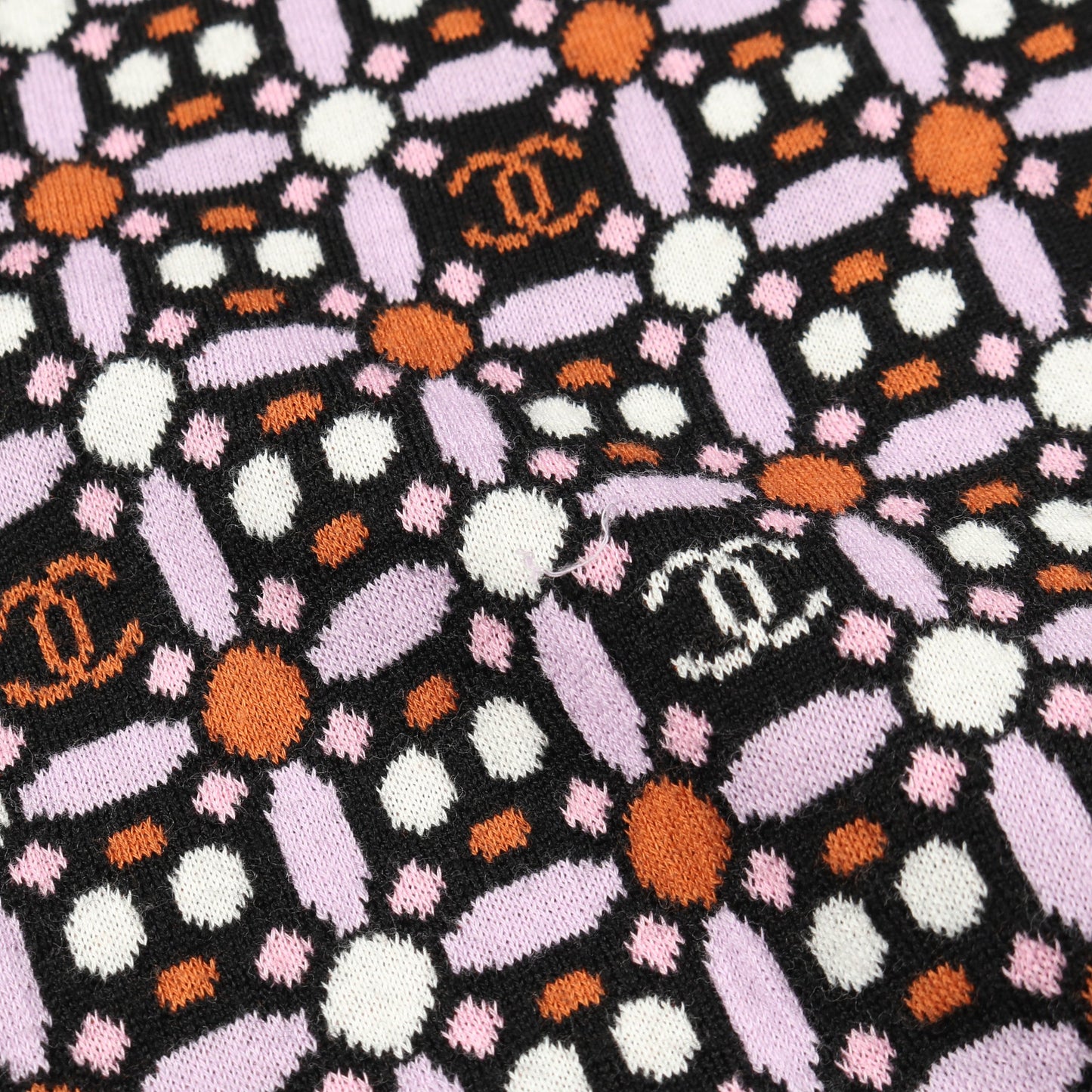 ココマーク ニット クルーネック ウール コットン ブラック ライトパープル オレンジ 23AW シャネル トップス CHANEL