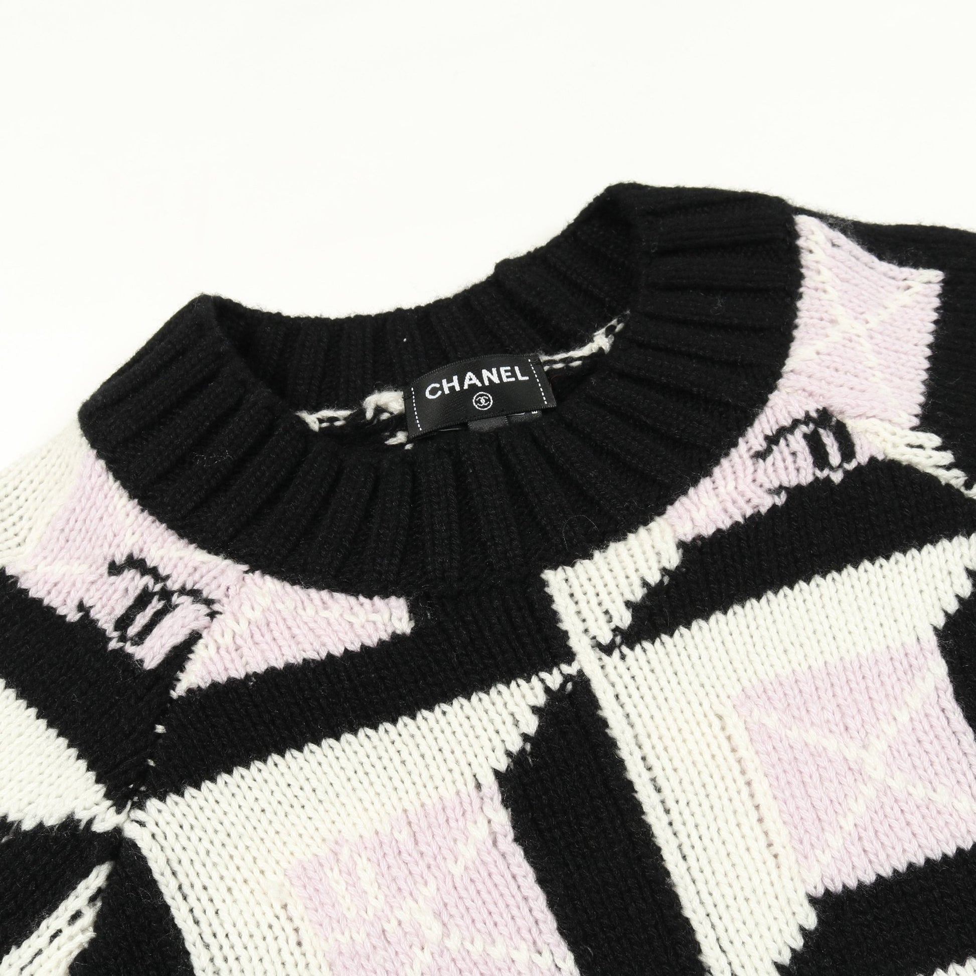 ココマーク ニット カシミヤ ブラック ホワイト ライトパープル 24AW シャネル トップス CHANEL