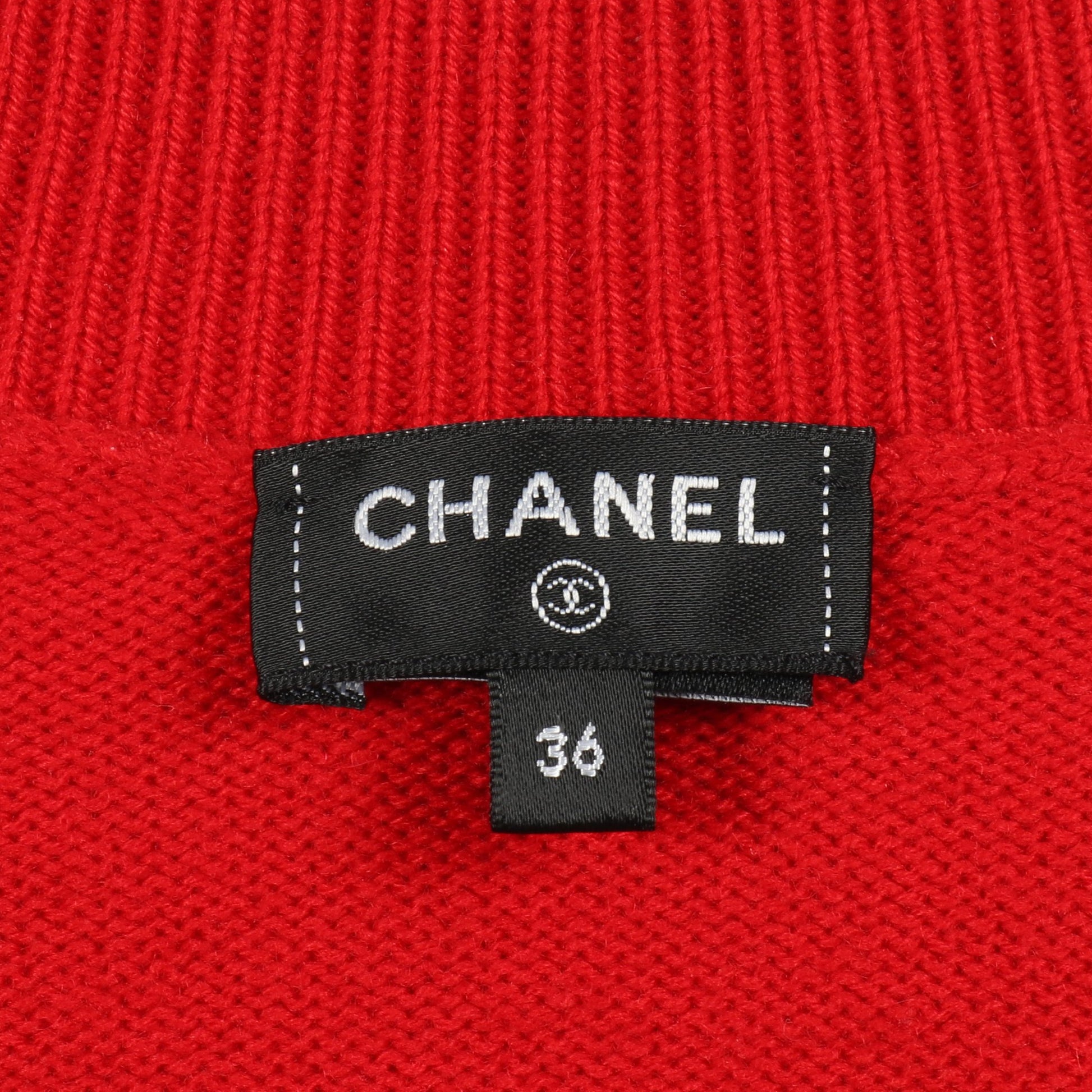 ココマーク ビジューボタン カーディガン カシミヤ レッド シャネル トップス CHANEL