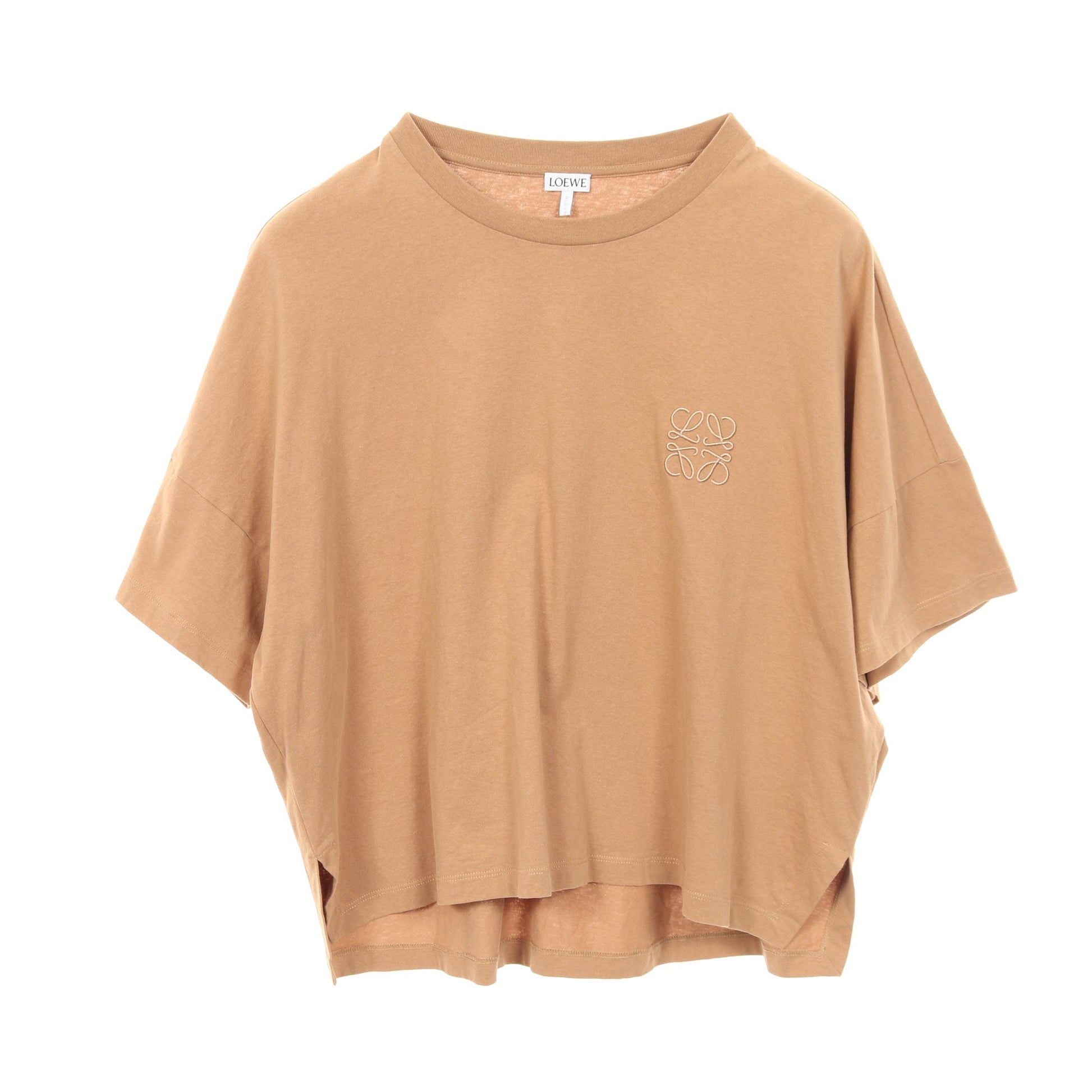 アナグラム オーバーサイズ Tシャツ ロゴ 刺繍 コットン ベージュ ロエベ トップス LOEWE