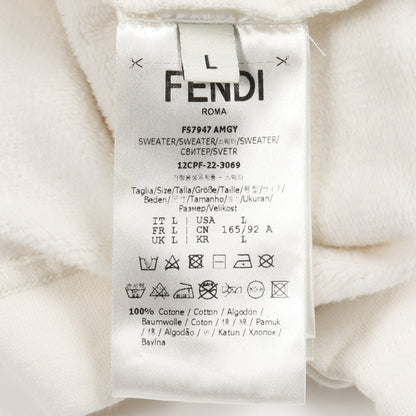 スウェットシャツ クルーネック コットン オフホワイト ポケット付き 裏起毛 フェンディ トップス FENDI