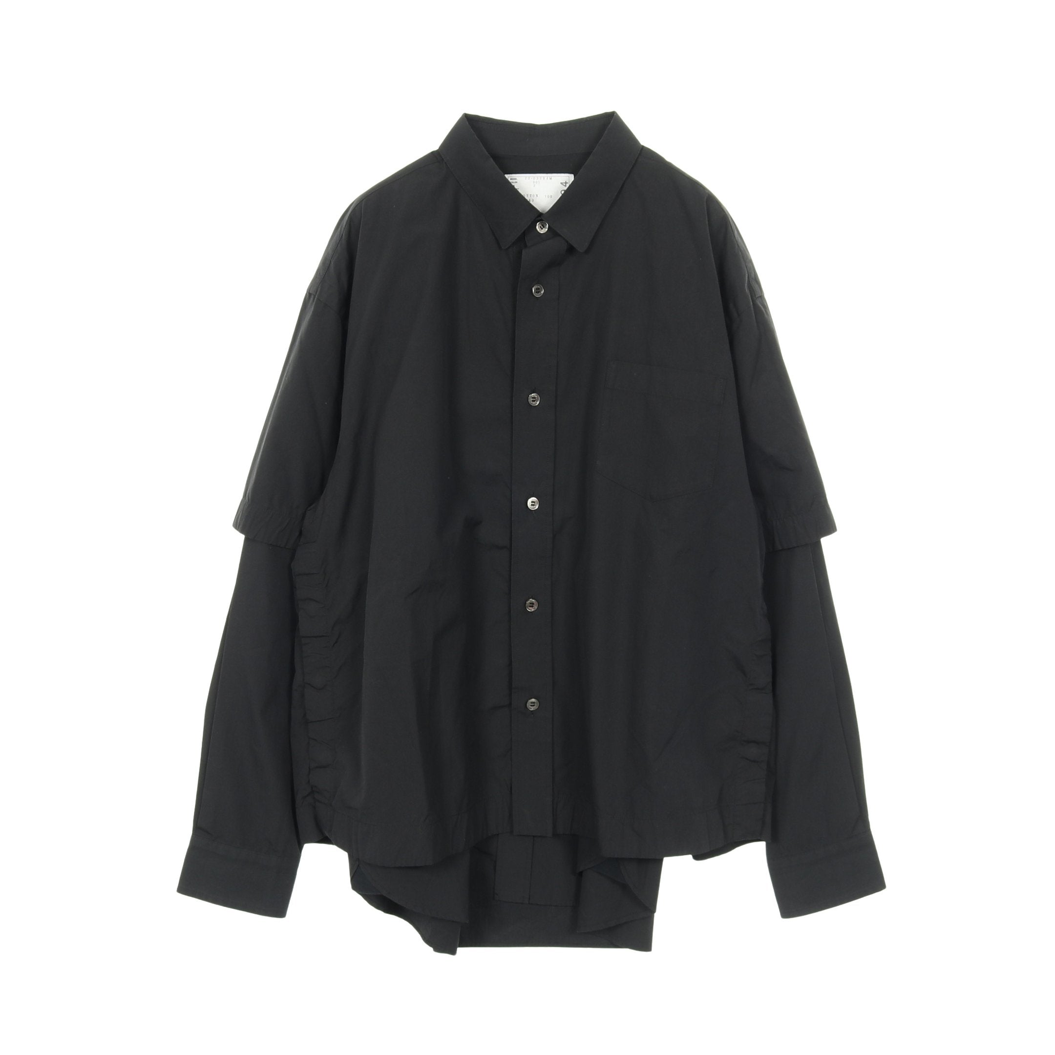 sacai × Thomas Mason シャツ コットン ブラック サカイ – RECLO