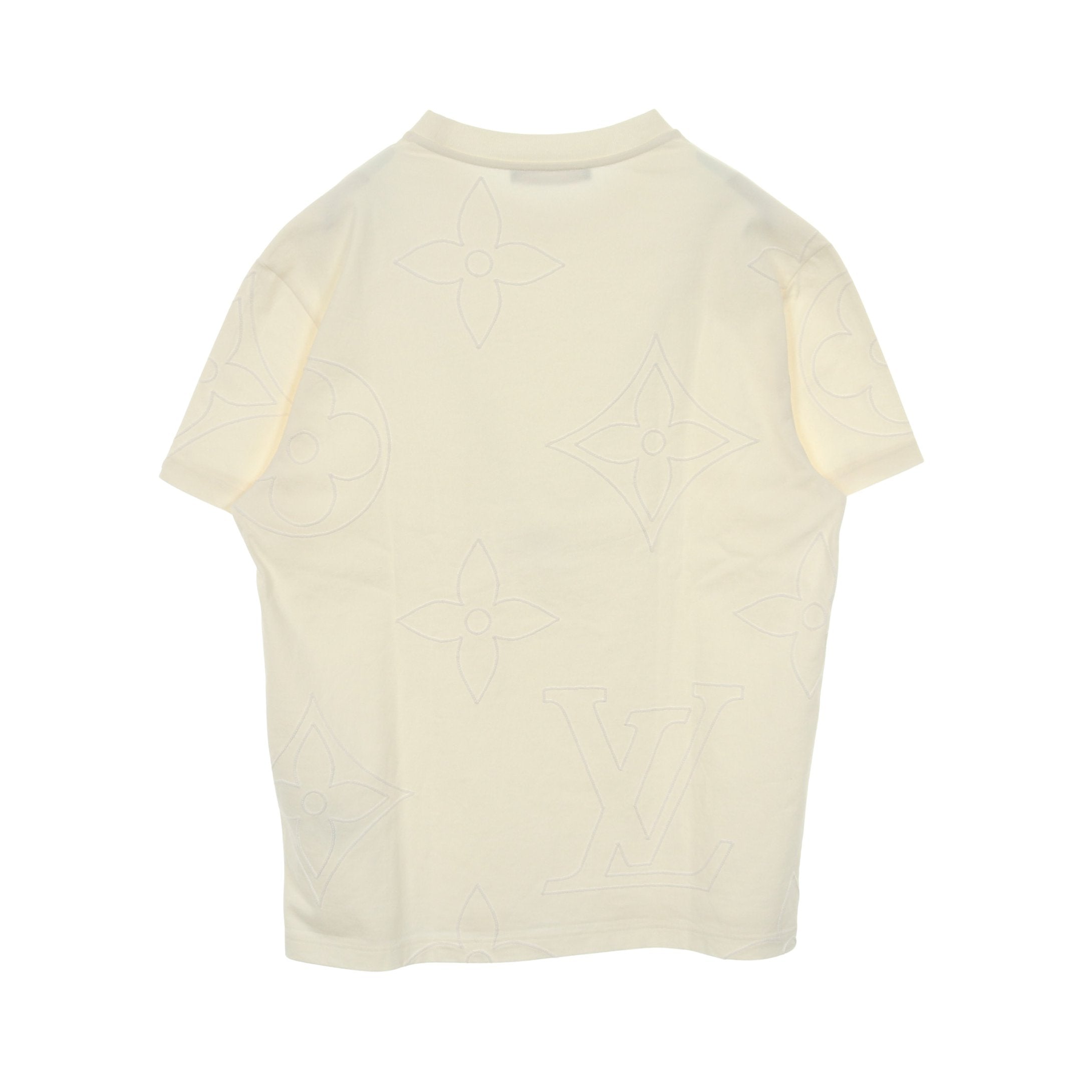 ジャンボモノグラム Tシャツ クルーネック 半袖 コットン ホワイト