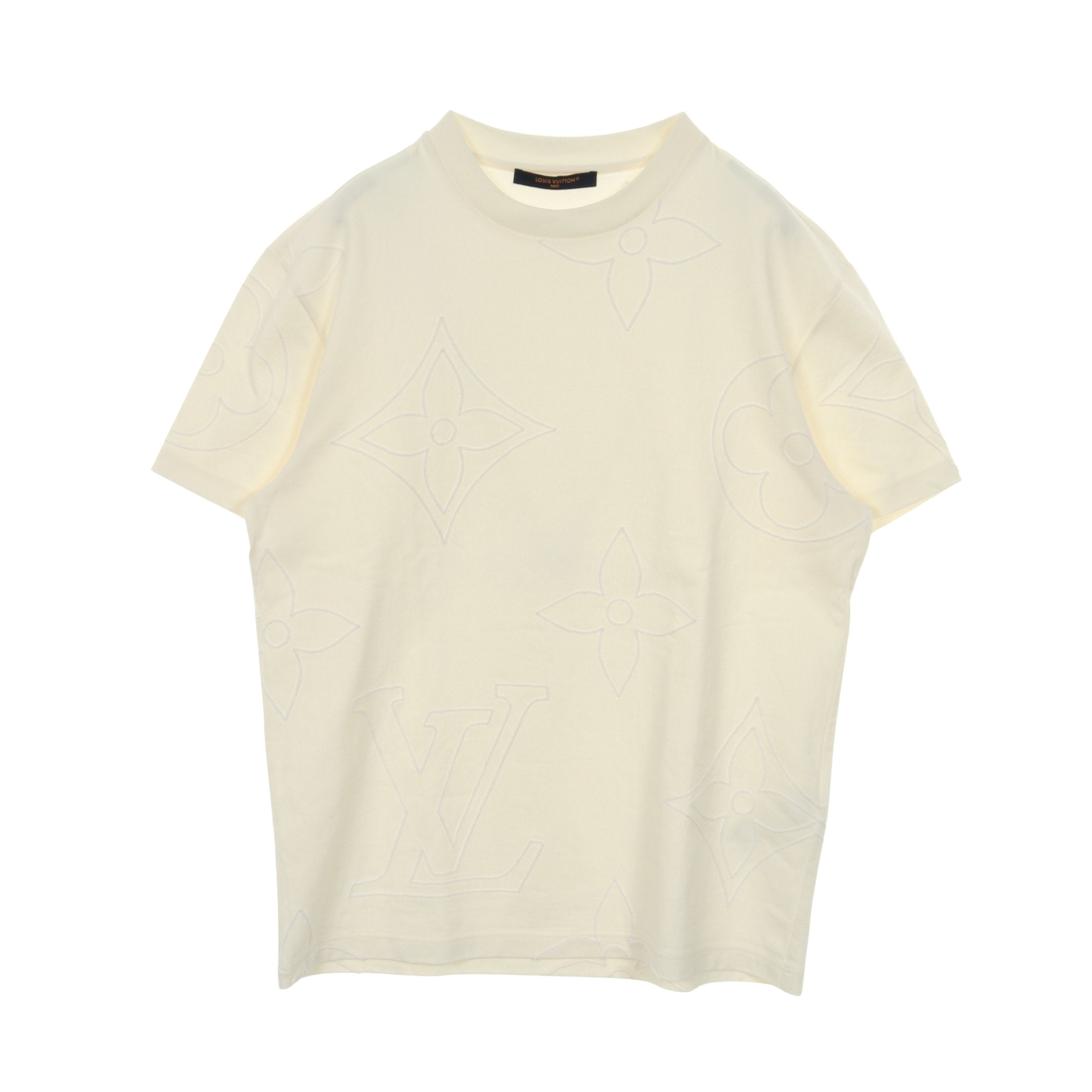 ジャンボモノグラム Tシャツ クルーネック 半袖 コットン ホワイト