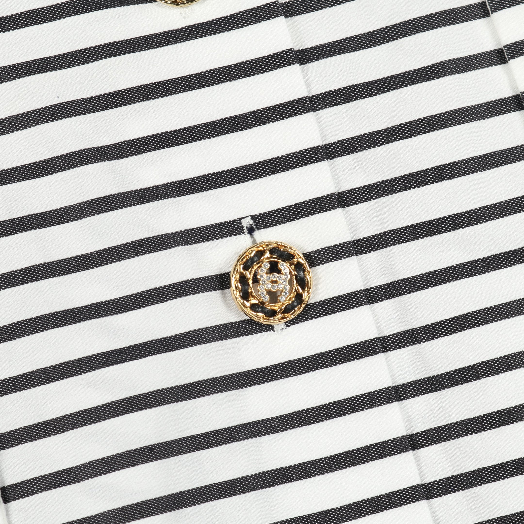 ココマークボタン ラップスカート ボーダー コットン ホワイト