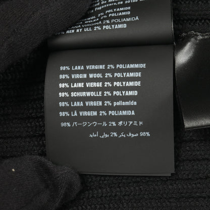 スリムフィット リブニット スカート ウール ブラック プラダ