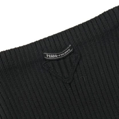 スリムフィット リブニット スカート ウール ブラック プラダ