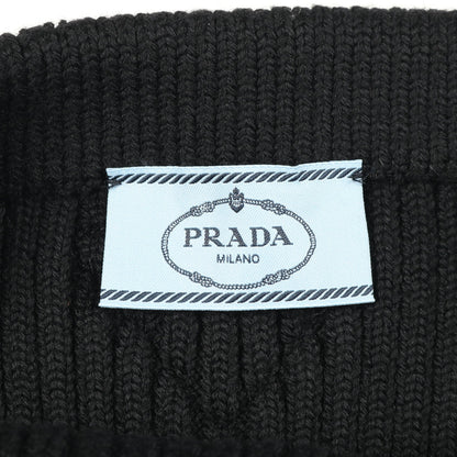 スリムフィット リブニット スカート ウール ブラック プラダ