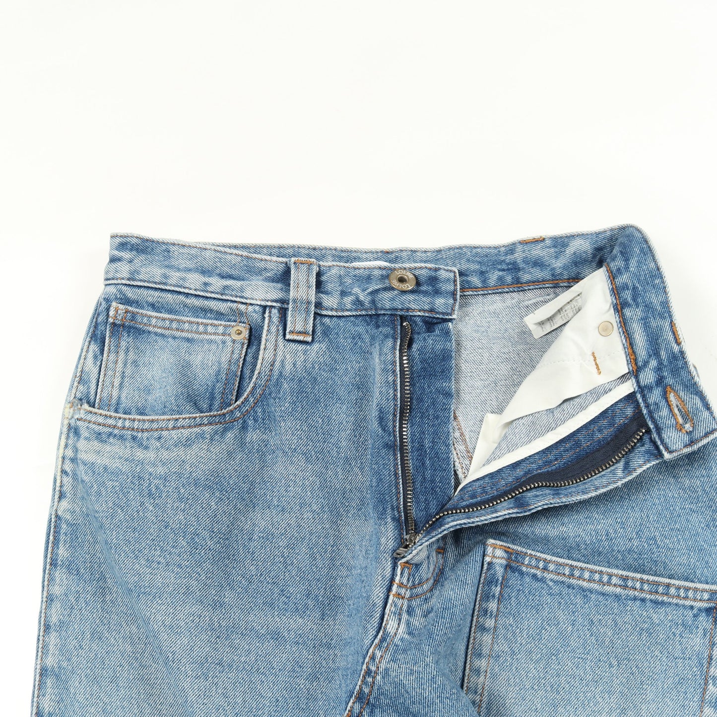 デニムスカート コットン インディゴブルー 変形デザイン ダメージ加工 ロエベ