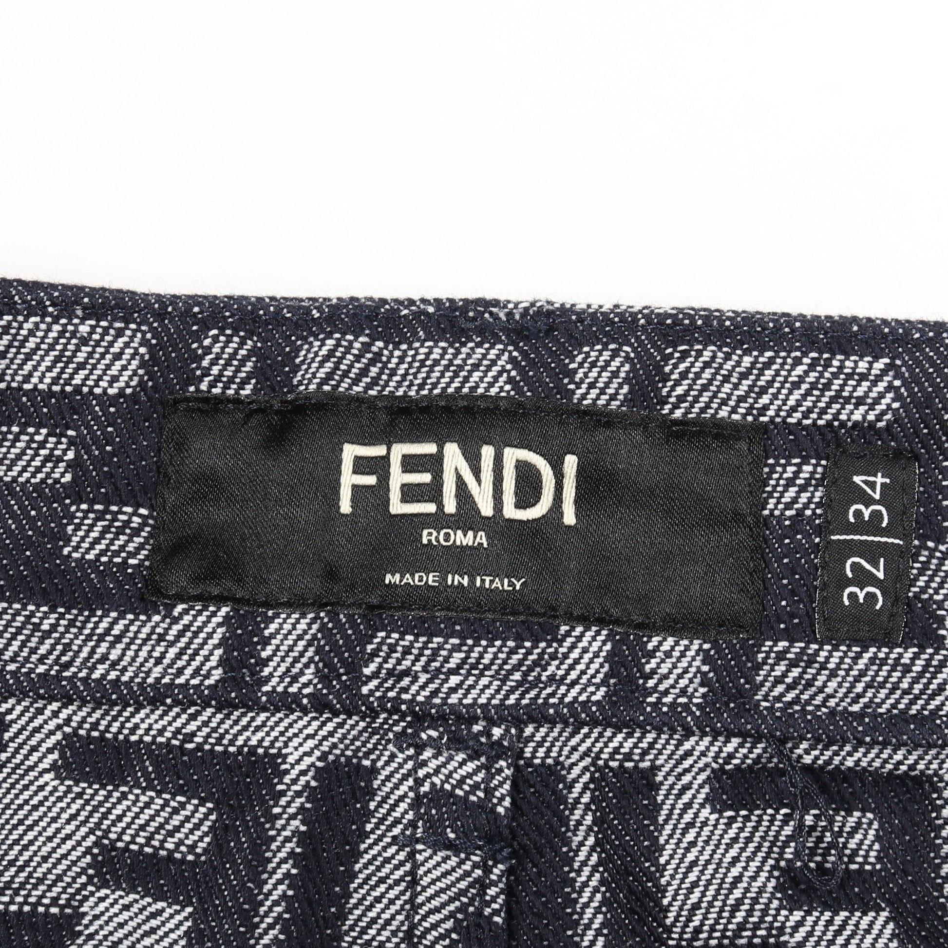 ズッカ デニムパンツ コットン インディゴブルー フェンディ ボトムス FENDI