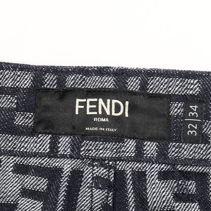 ズッカ デニムパンツ コットン インディゴブルー フェンディ ボトムス FENDI