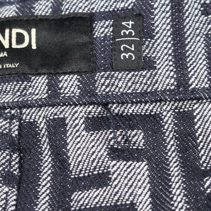 ズッカ デニムパンツ コットン インディゴブルー フェンディ ボトムス FENDI