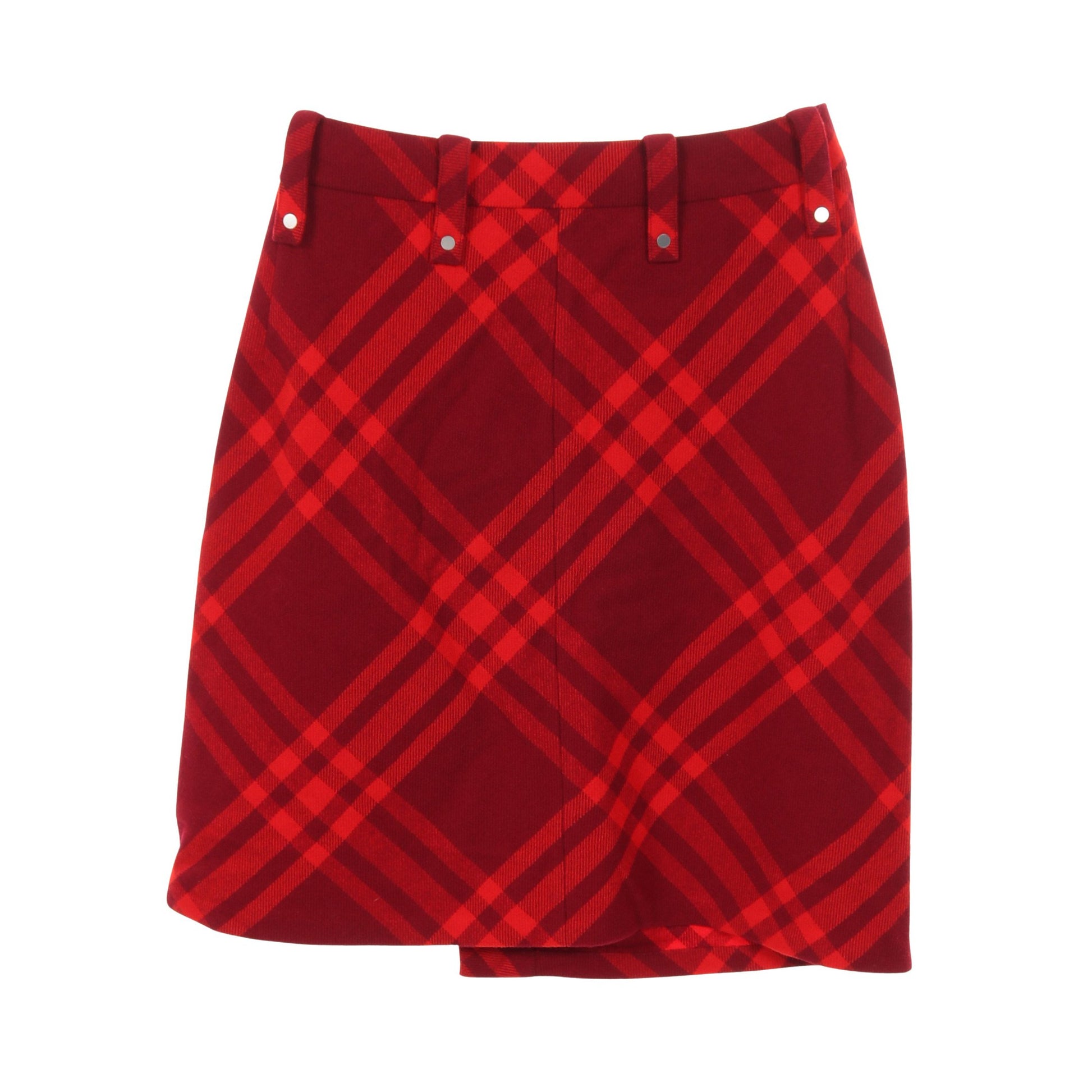 ラップスカート チェック ウール ボルドー レッド バーバリー ボトムス BURBERRY