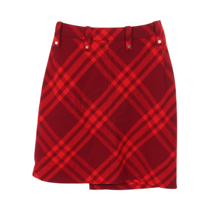 ラップスカート チェック ウール ボルドー レッド バーバリー ボトムス BURBERRY