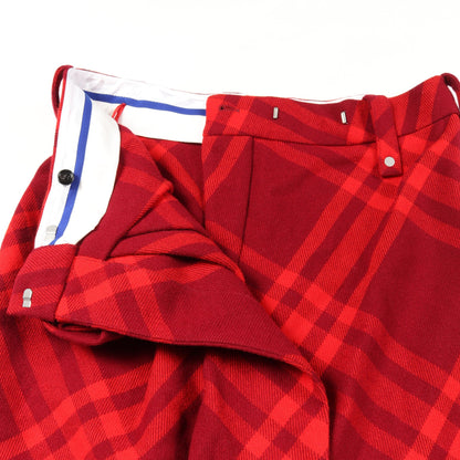 ラップスカート チェック ウール ボルドー レッド バーバリー ボトムス BURBERRY