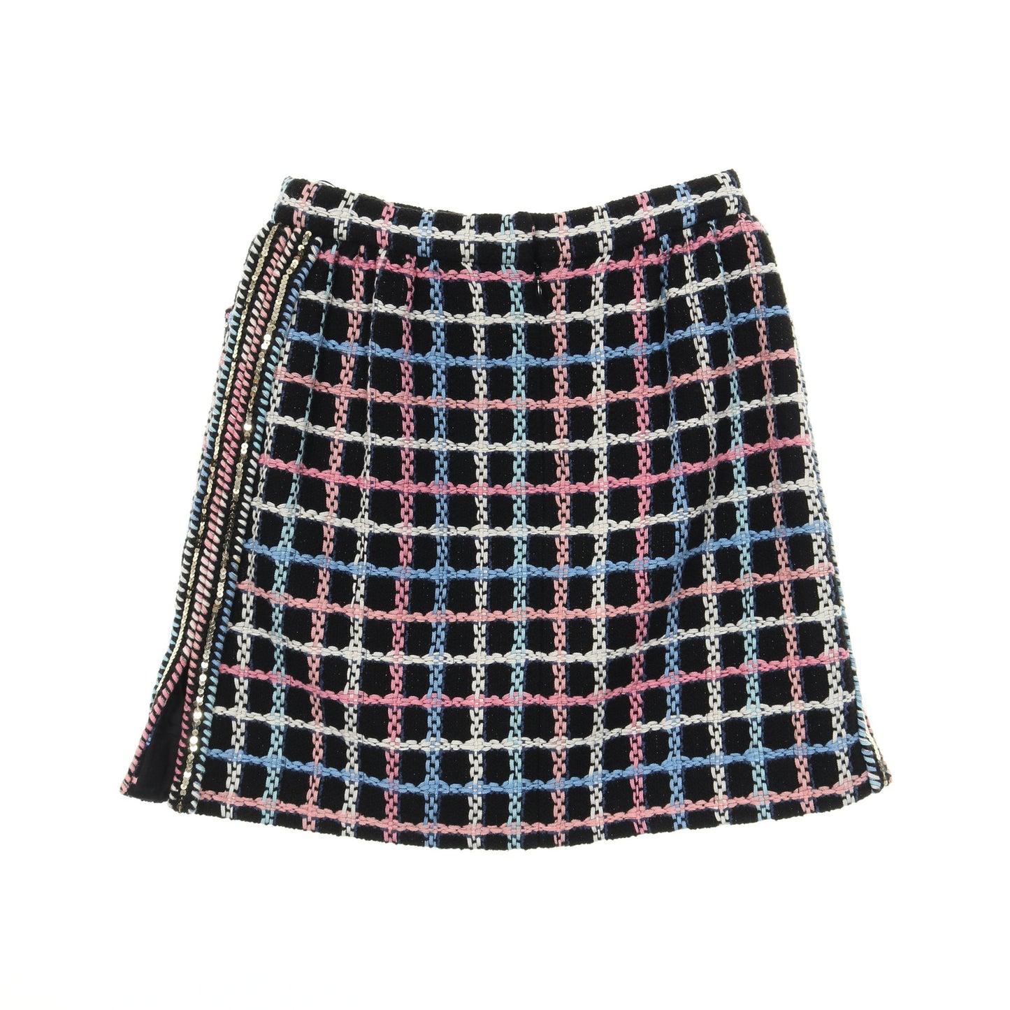 ココマークボタン ツイード スカート スパンコール コットン ナイロン ブラック マルチカラー シャネル ボトムス CHANEL