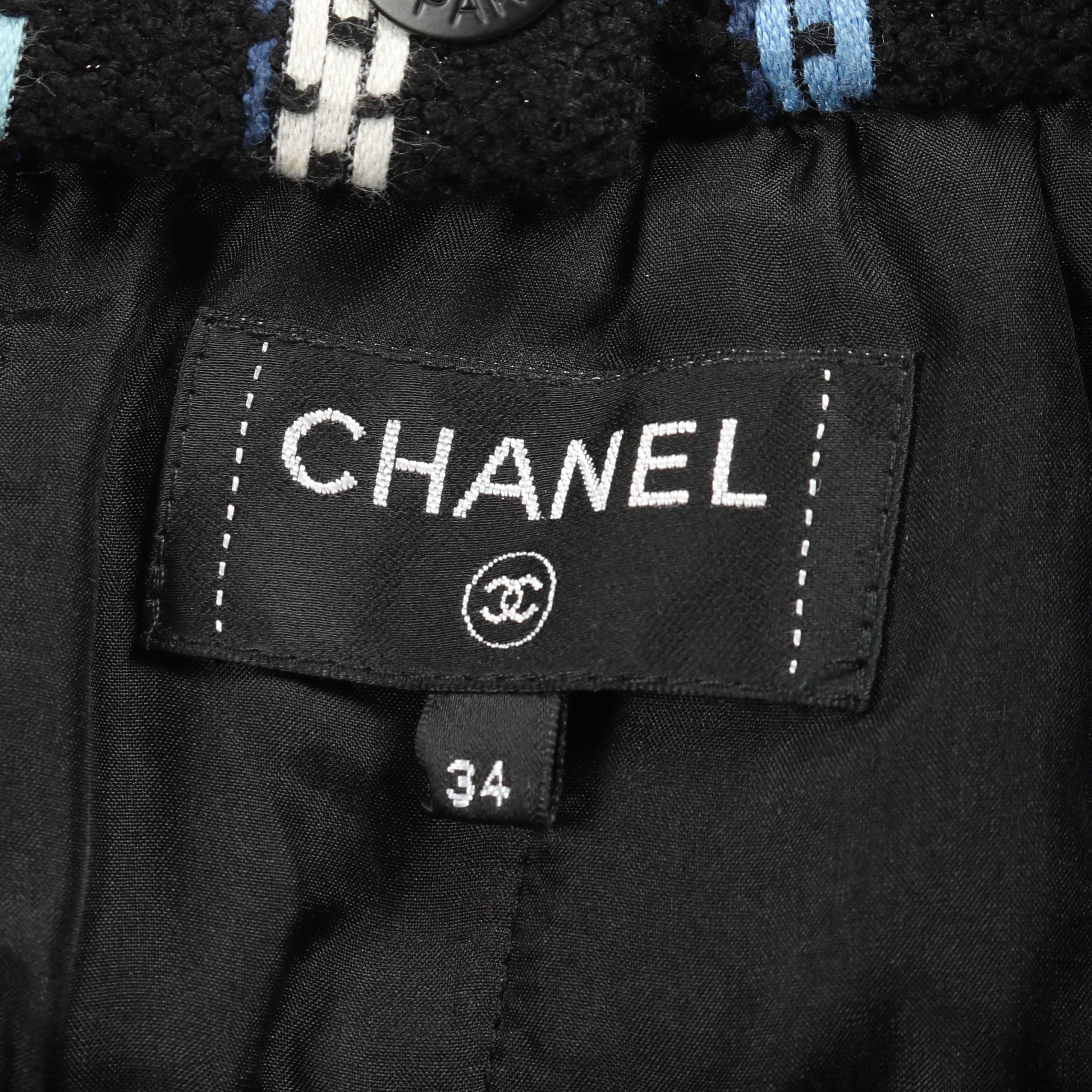ココマークボタン ツイード スカート スパンコール コットン ナイロン ブラック マルチカラー シャネル ボトムス CHANEL