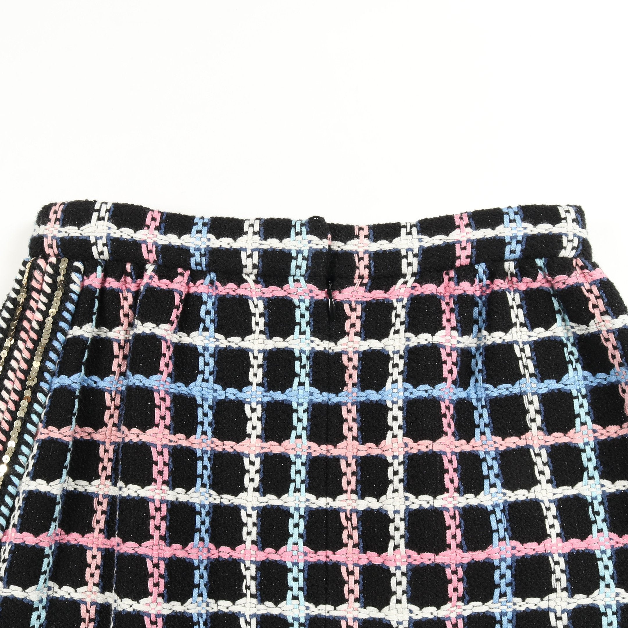 ココマークボタン ツイード スカート スパンコール コットン ナイロン